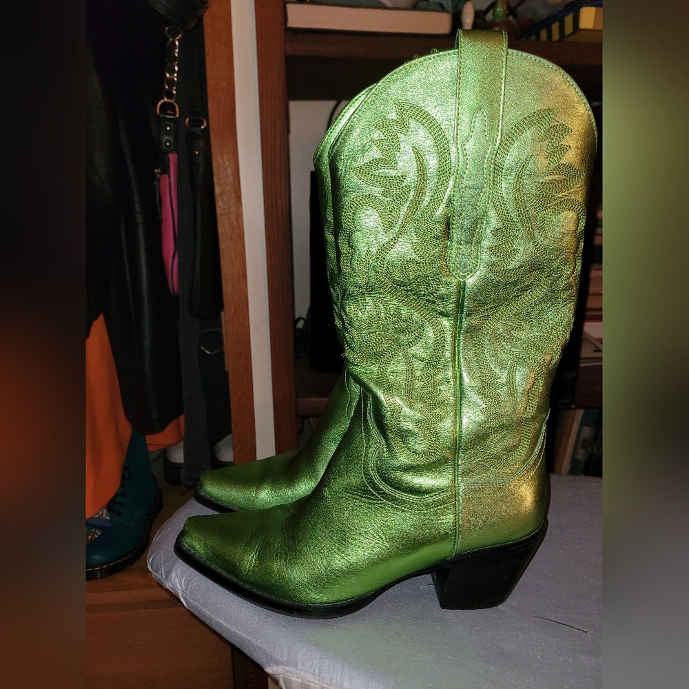 JEFFREY CAMPBELL green cowboy boots